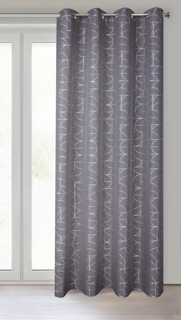 ZÁVES NA KRÚŽKOCH EVI 140X250 CM STRIEBORNÁ