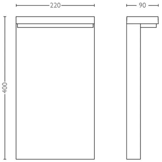 Philips - LED Vonkajšia lampa BUSTAN LED/3,8W/230V 40 cm IP44
