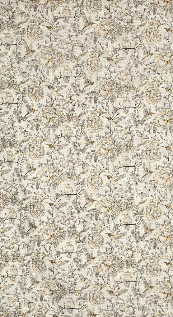 ZÁVES NA KRÚŽKOCH LUCINA 140X250 CM KVETY