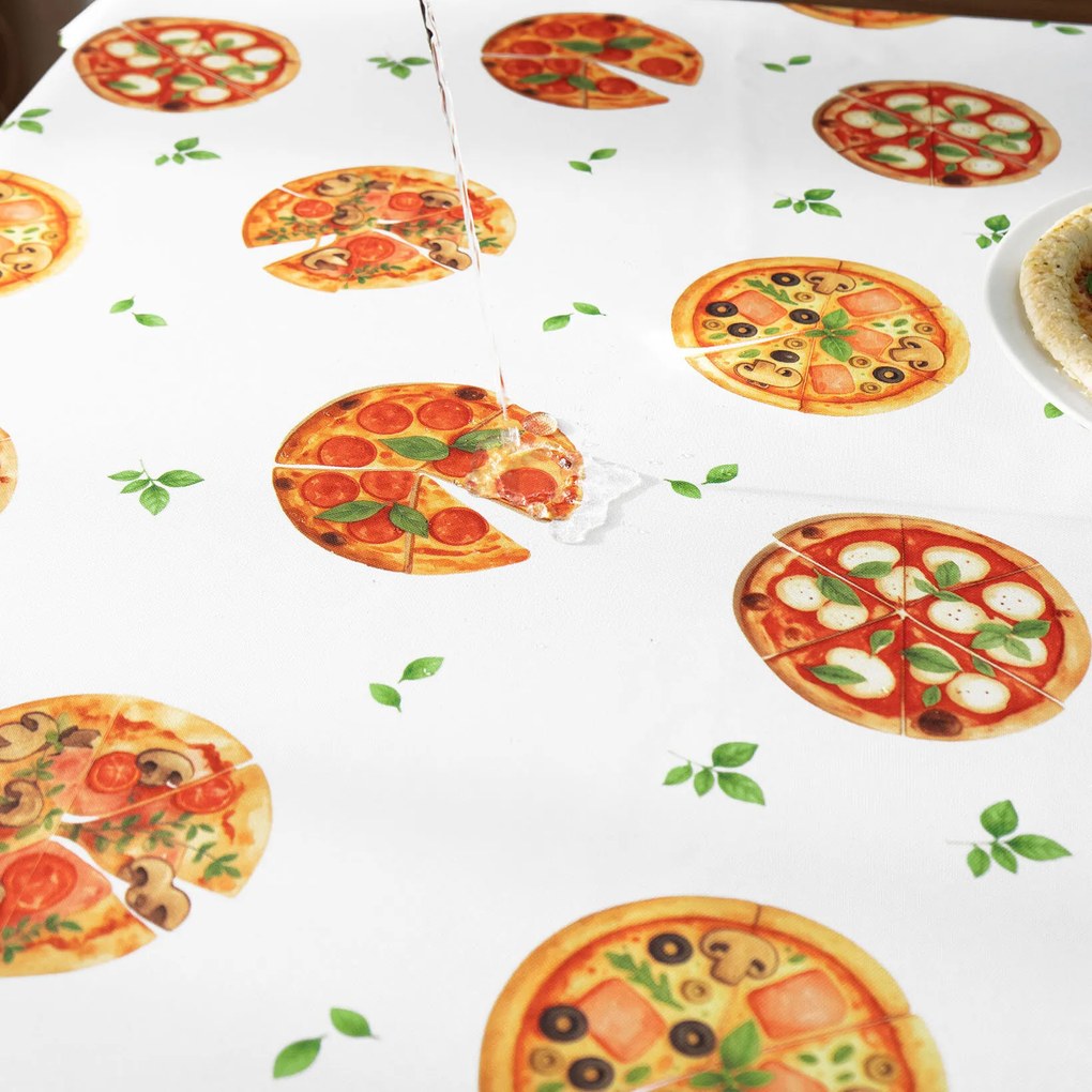 Goldea hranatý teflónový obrus - lahodná pizza 100 x 140 cm