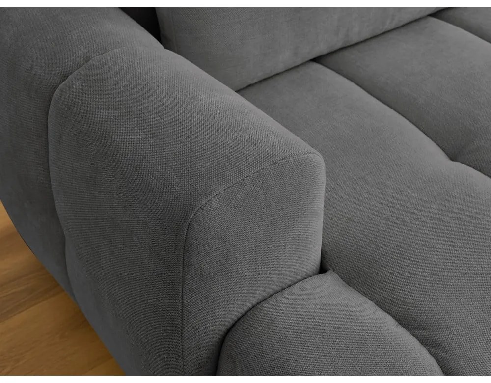 Tmavosivá rozkladacia/s úložným priestorom rohová pohovka (pravý roh/s leňoškou) Fuji – Bobochic Paris