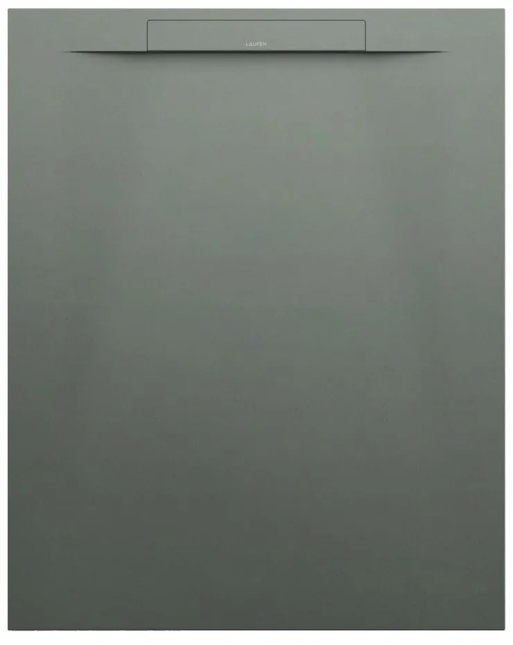 LAUFEN Pro S obdĺžniková sprchová vanička z materiálu Marbond, lineárny odtok na kratšej strane, 1000 x 800 x 28 mm, betónová šedá, H2101810790001