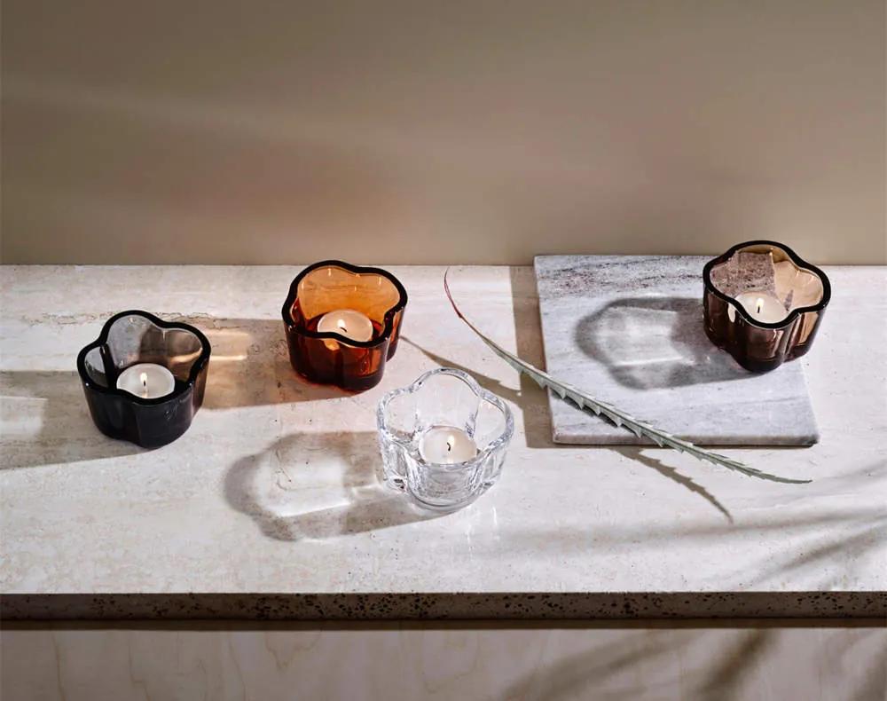 Iittala Svietnik na čajovú sviečku Aalto, 60 mm, linen