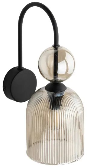 Nástenné svietidlo SOPHIA 1xE14/10W/230V čierna/dymovo-béžová