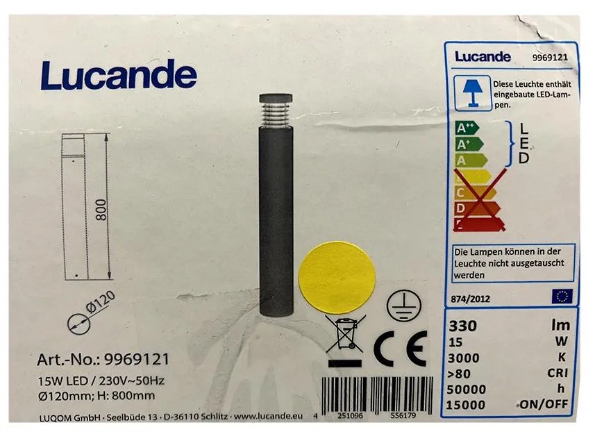 Lucande Lucande - LED Vonkajšia lampa JAXON LED/15W/230V IP54 LW0121