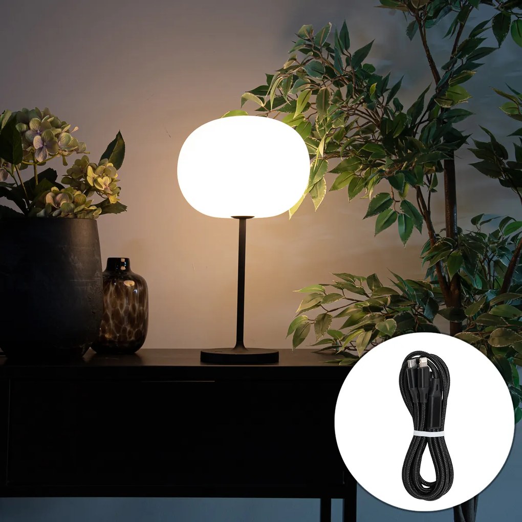 Moderná stolná lampa biela nabíjateľná - Maloi