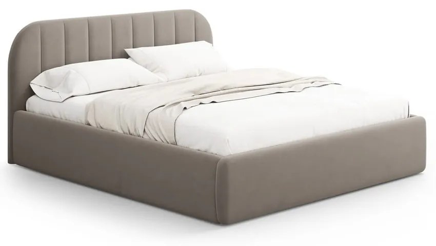 Svetlohnedá čalúnená dvojlôžková posteľ s úložným priestorom s roštom 180x200 cm Juno – Windsor &amp; Co Sofas