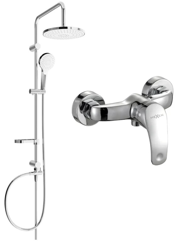 Mexen Erik sprchový set s dažďovou sprchou a sprchovou batériou Fabia, chrómová, 746540205-00