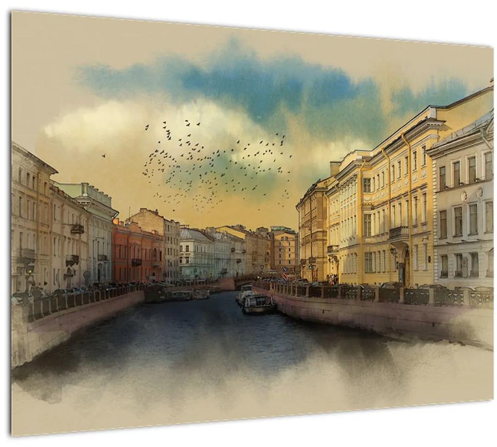 Sklenený obraz - Moyka rieka, Petrohrad, Rusko (70x50 cm)