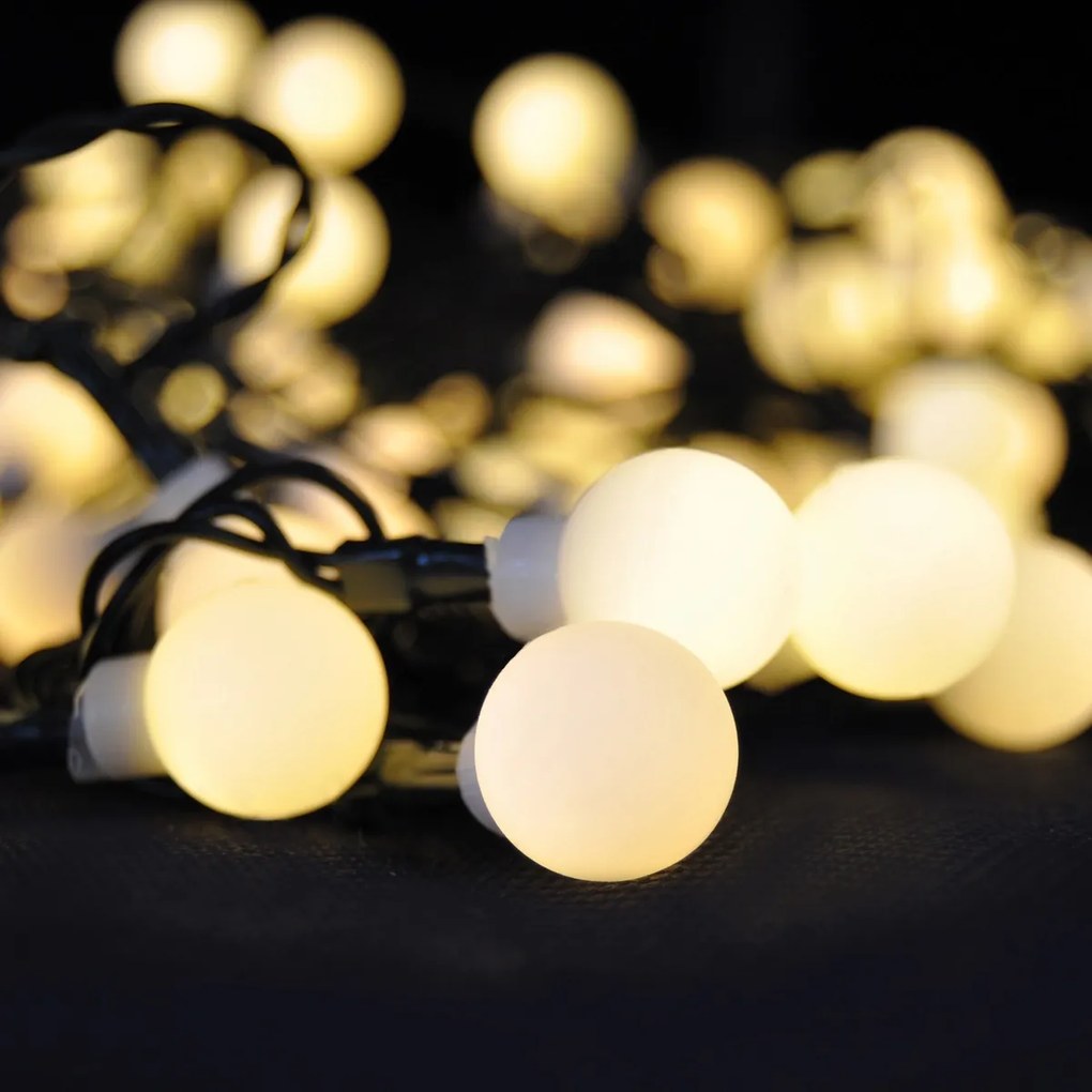 Solight Svetelná vonkajšia reťaz 100 LED s diaľkovým ovládačom, 10 m