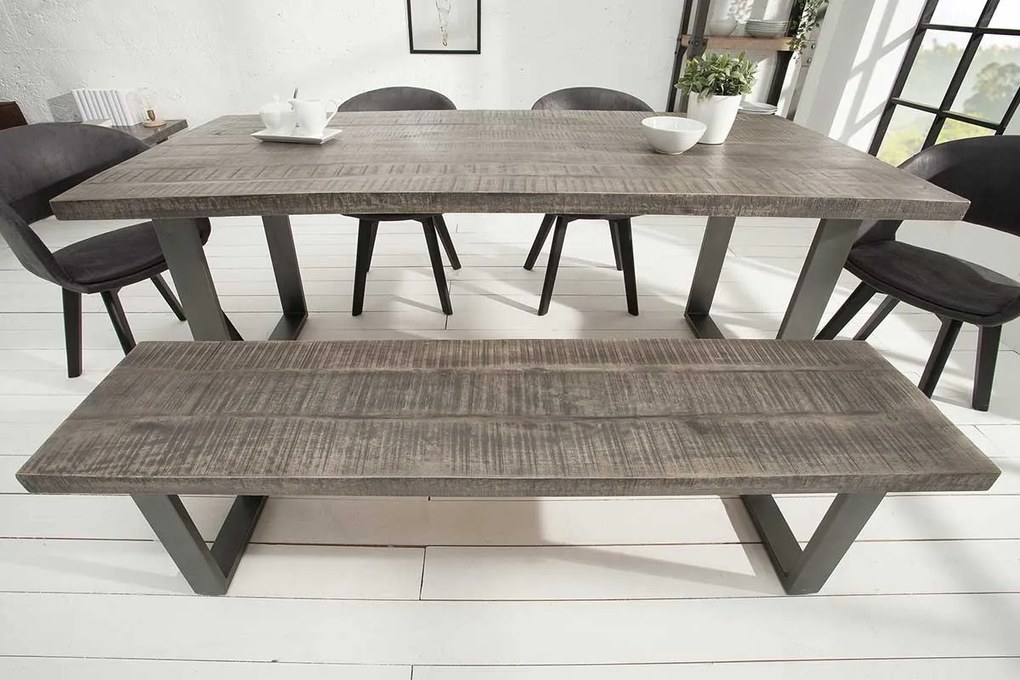 Luxusná lavica Thunder 170 cm / sivé mango