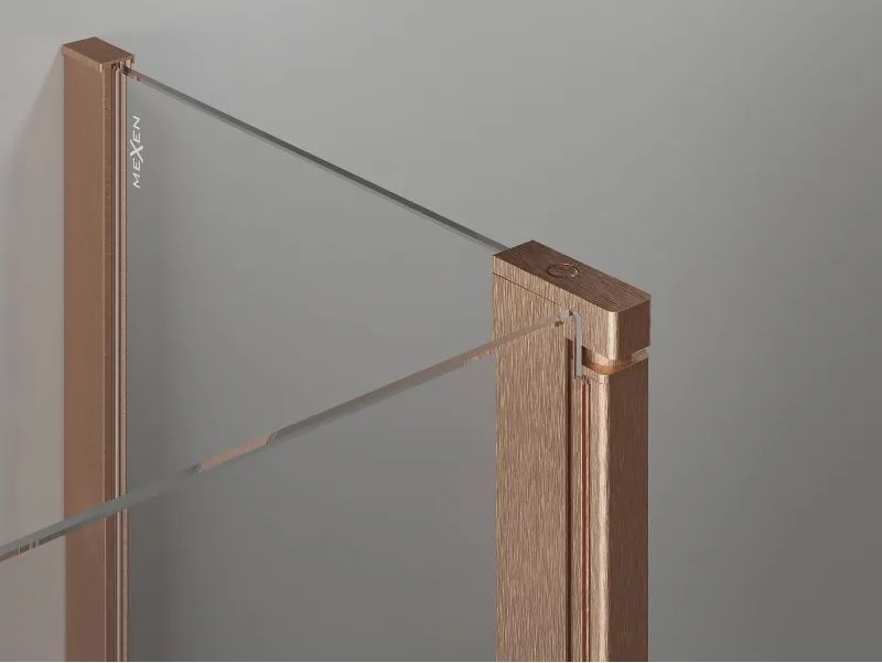 Mexen Mist T, sprchový kút s krídlovými dverami, 80 x 120 cm, 8mm číre sklo, medený profil, 8A4T-080-120-65-00