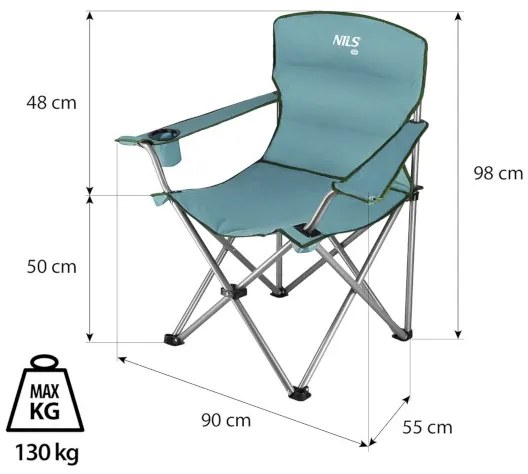 Skladacia stolička NILS Camp NC3079 - zelená