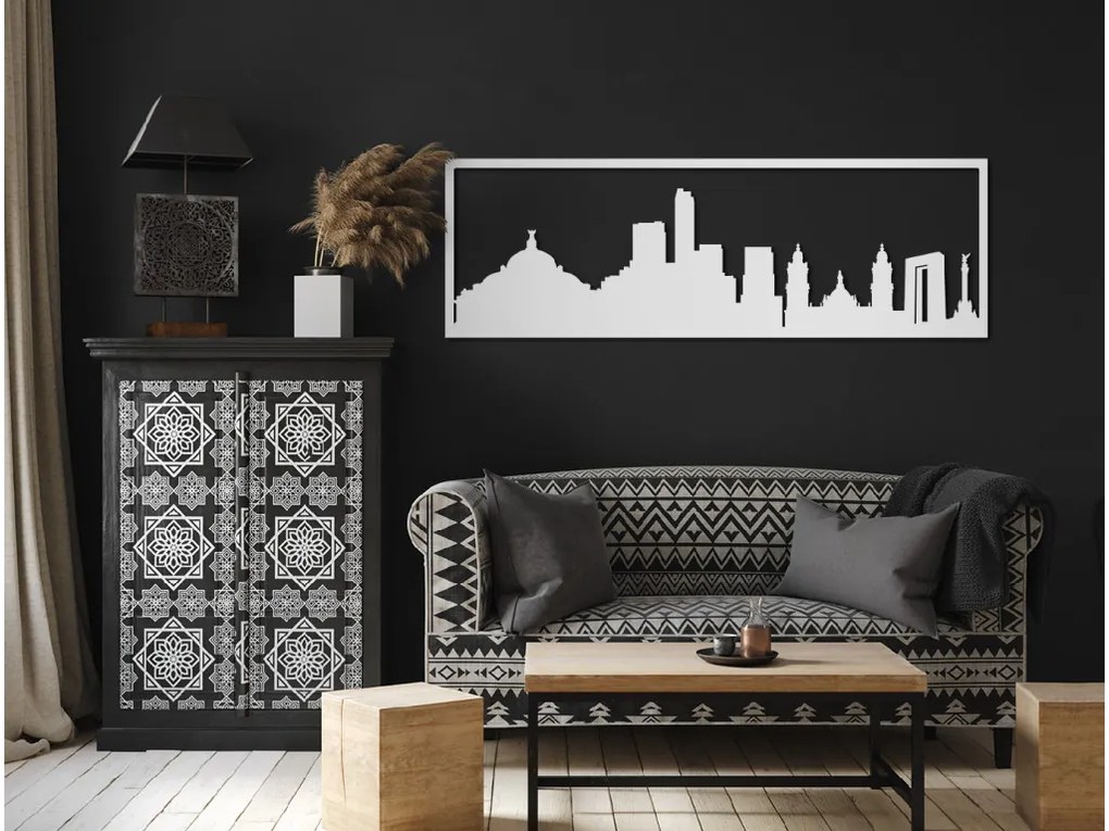 drevko Obraz Mexiko panoráma Rozmer obrazu: 29,5 x 89 cm, Farba dekorácie: Čierna
