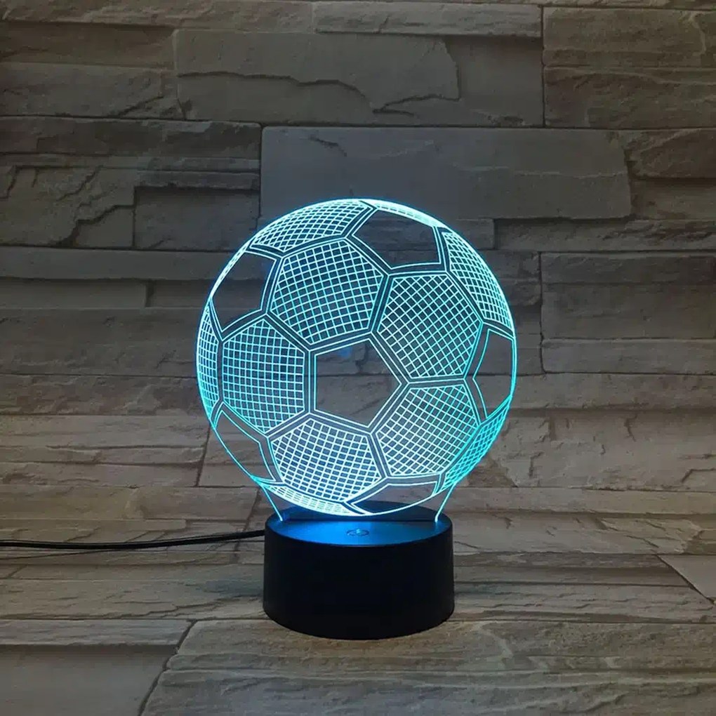 3Dmix 3DL-CLK041 – 3D LED nočná lampa - Futbalová lopta (Hodiny s budíkom)