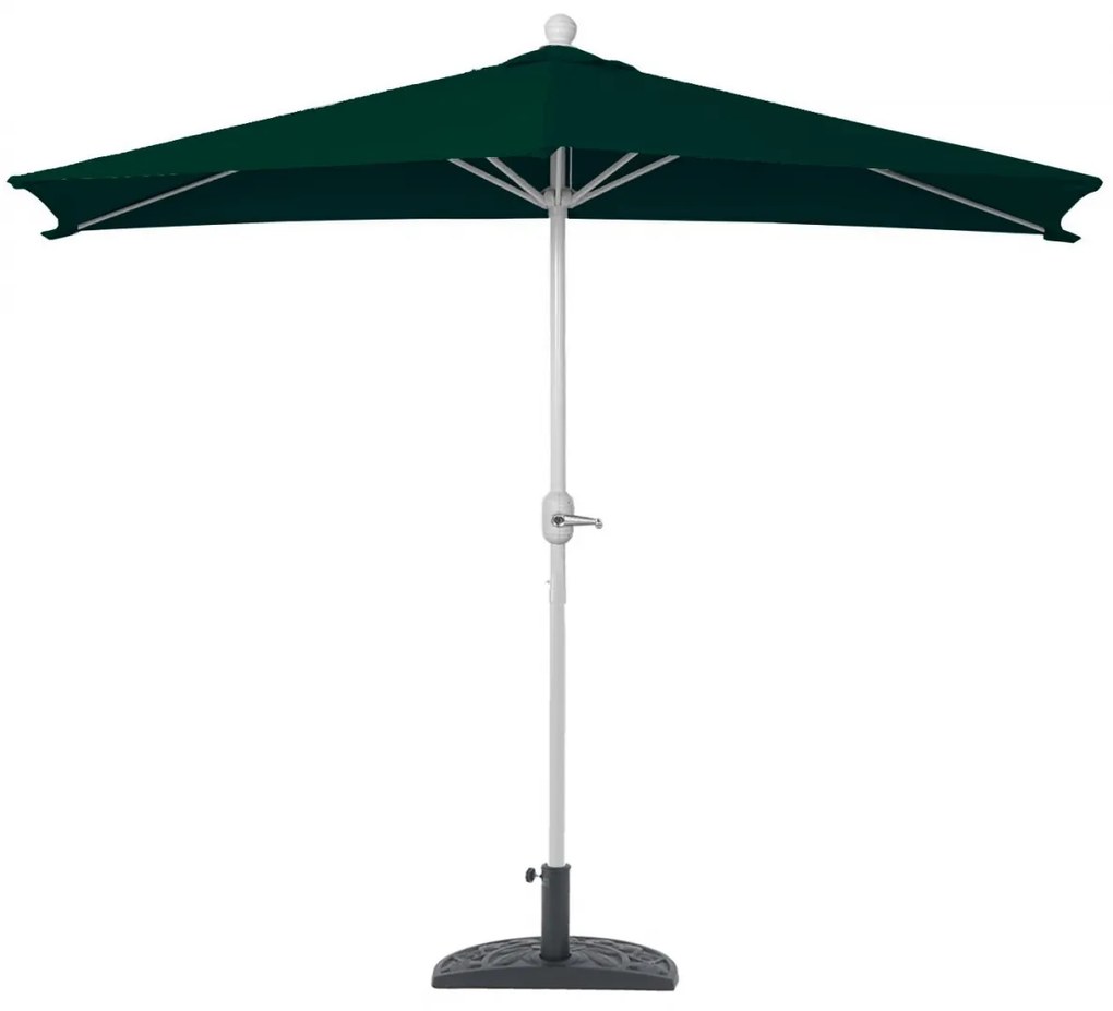 Slnečník polkruh Parla - polyester/hliník - 270cm zelená so stojanom