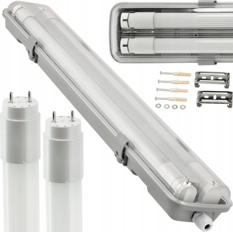 8x Hermetické svietidlo 120 cm - LED lampa a LED žiarivky do garáže a dielne