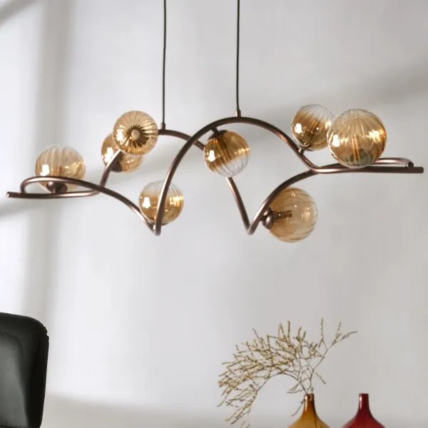 ONLI - Luster na lanku FRIDA 8xG9/10W/230V medená