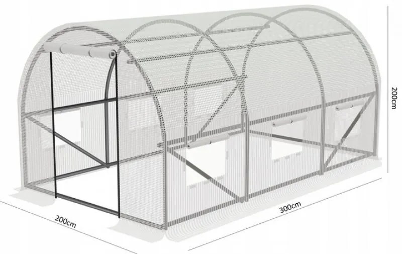 GARDEN LINE Záhradný fóliovník biely 3mx2mx2m GardenLine TUN5569