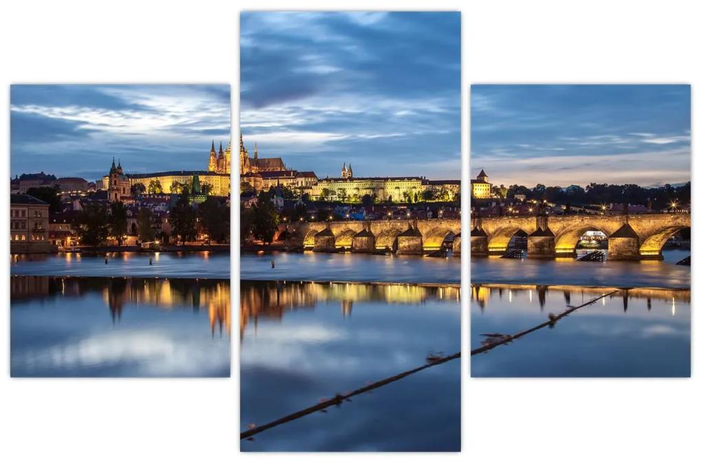 Obraz Pražského hradu a Karlovho mosta (90x60 cm)
