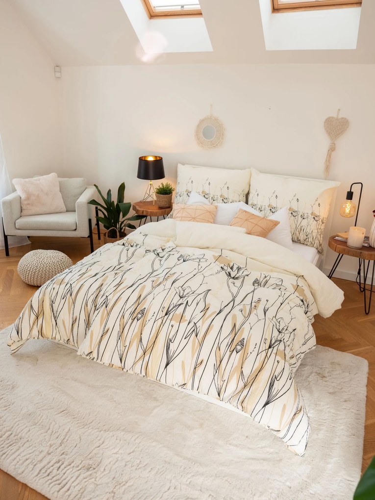 Krepové obliečky Renforcé - Aneta béžová