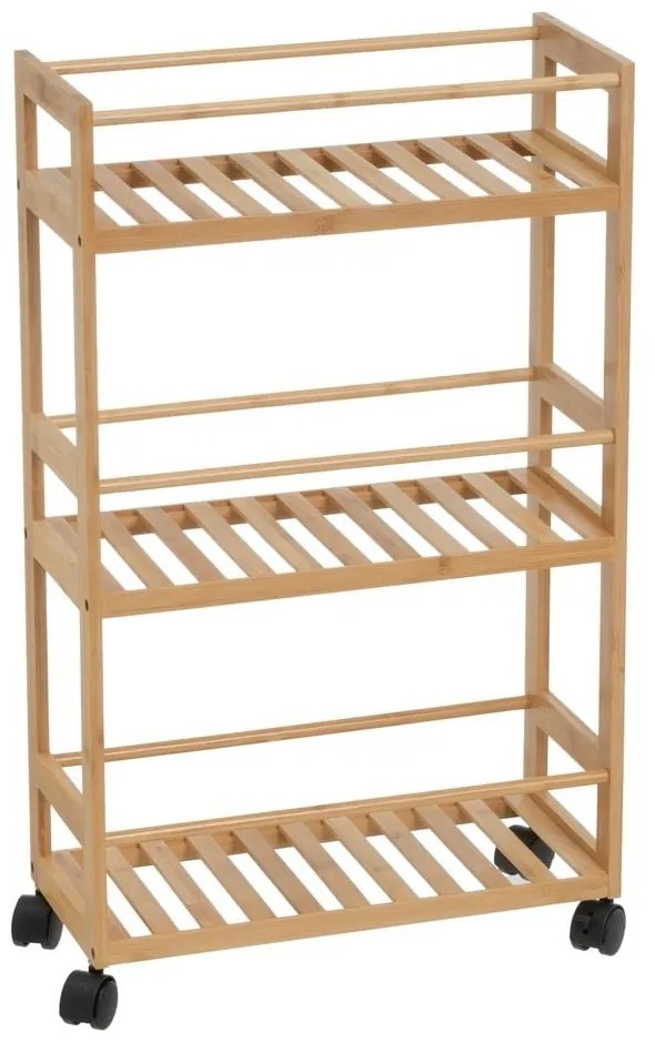 Bambusový pojazdný regál v prírodnej farbe 44x75 cm – Casa Selección