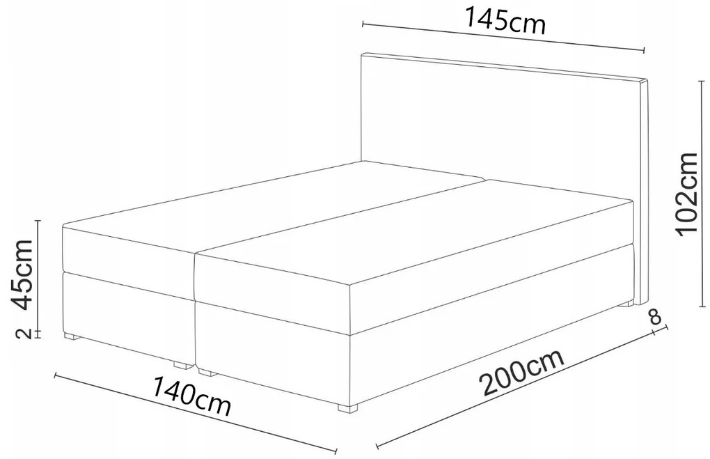 Kontinentálna posteľ 140x200 cm Waller Comfort (svetlohnedá) (s roštom a matracom). Vlastná spoľahlivá doprava až k Vám domov. 1056371