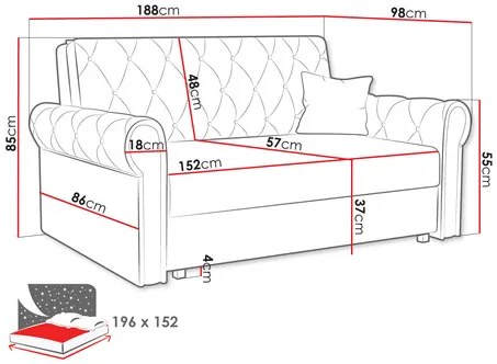 Rozkladacia pohovka Carivia Roma IV (tmavosivá) (s úl. priestorom). Vlastná spoľahlivá doprava až k Vám domov. 1105524