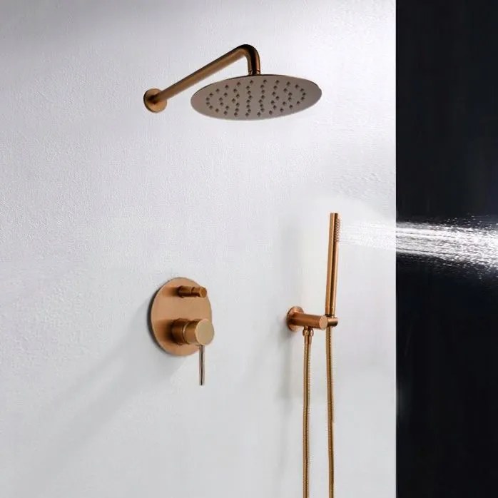 Sprchový komplet REA LUNGO + BOX s podomietkovou batériou, meď lesk