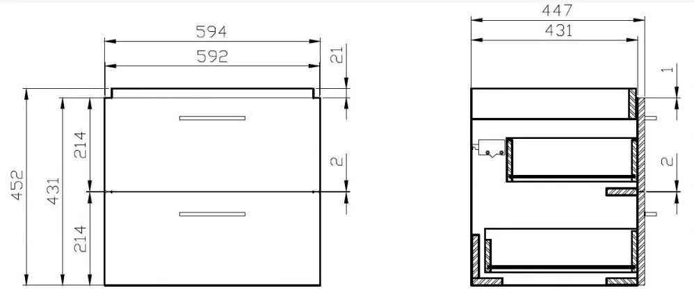 Cersanit Lara City 60, SET skrinka + umývadlo, 594x447x460 mm, šedá lesklá, S801-216-DSM