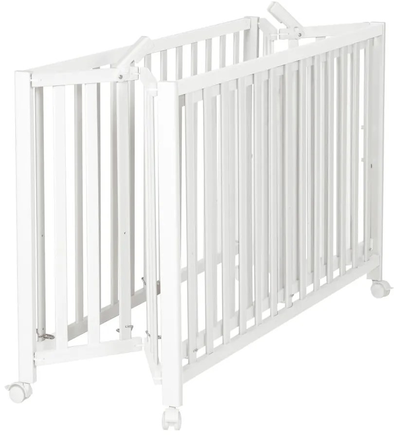 Biela skladacia postieľka na kolieskach 60x120 cm Fold up – Roba