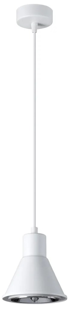 Závesné svietidlo Tazila 1, 1x biele kovové tienidlo, LED