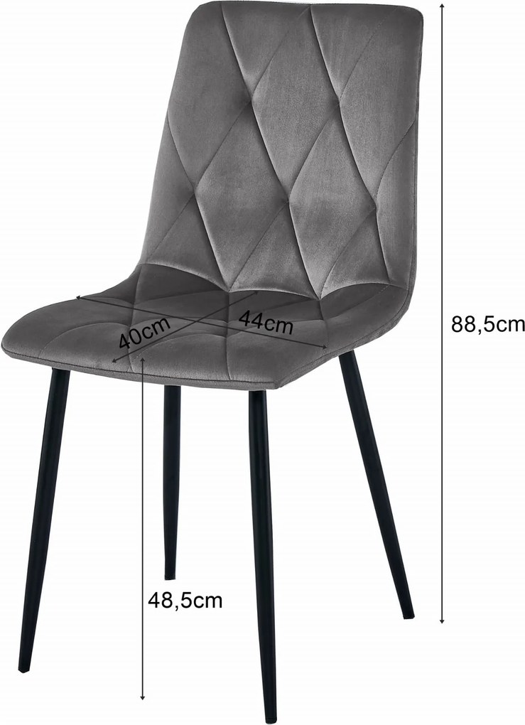 AKCIA Svetlobéžová zamatová jedálenská stolička LIBRA s čiernymi nohami II. akosť