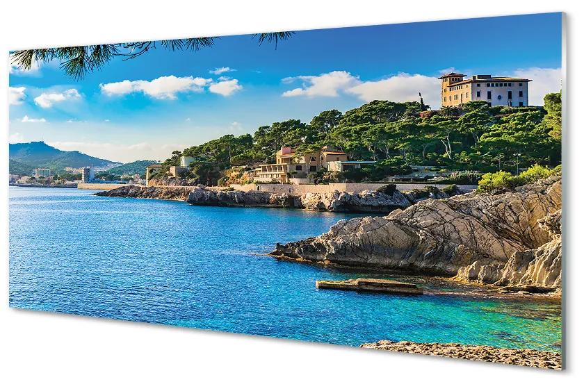 Obraz na akrylátovom skle Španielsko morské pobrežie horách 140x70 cm