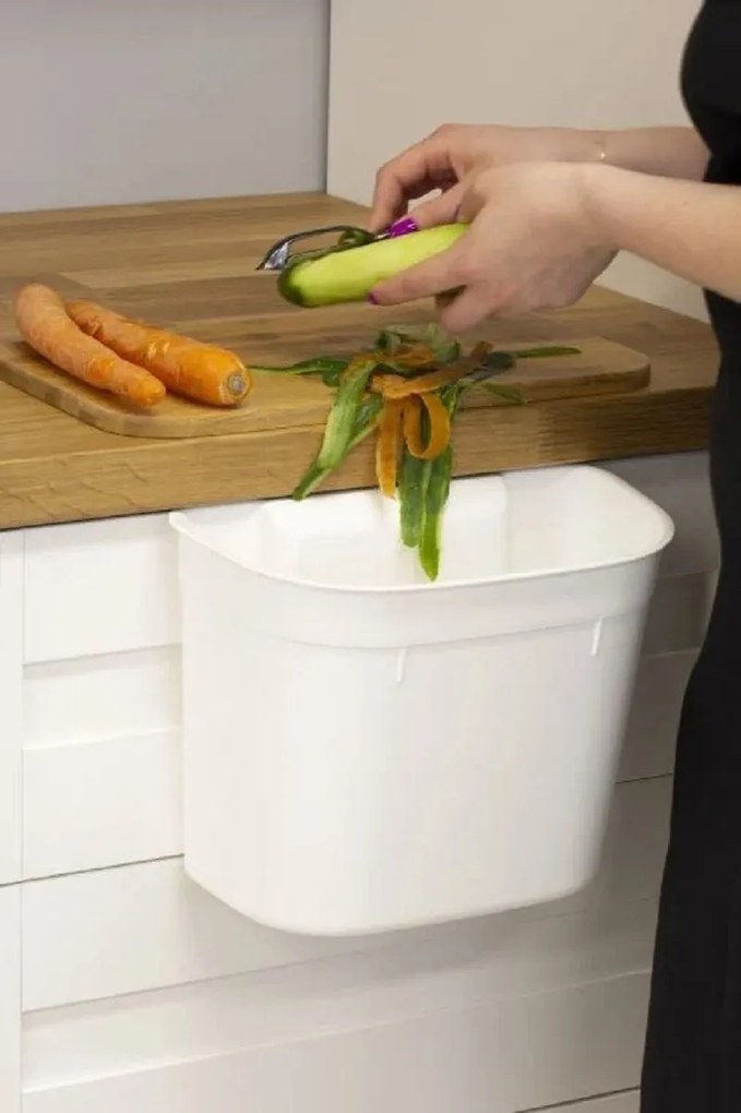 Závesný odpadkový kôš na kuchynské dvierka, 4l - sivý/biely/zelený Farba: šedomodrá