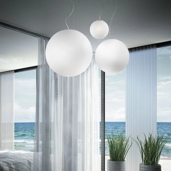 Ideal Lux - Závesný luster na lankách MAPA 1xE27/42W/230V pr. 50 cm biela