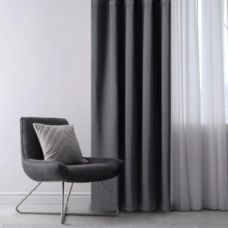 Zatemňovací záves blackout RESTILO grafitový 140 x 245 cm sada 2 ks