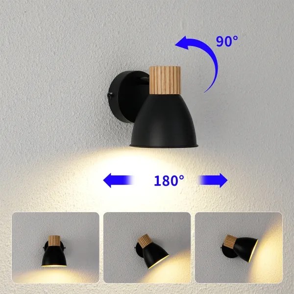 Brilagi - Nástenné bodové svietidlo ODENSE 1xE14/10W/230V drevo/čierna