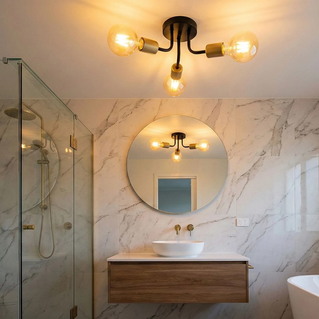 Toolight Toolight, závesné svietidlo 3xE27 APP1117-3C, čierna-zlatá, OSW-01400