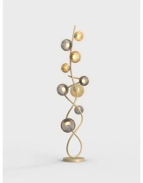 Wofi 3015-904 - LED Stojacia lampa METZ 9xG9/3,5W/230V zlatá/šedá