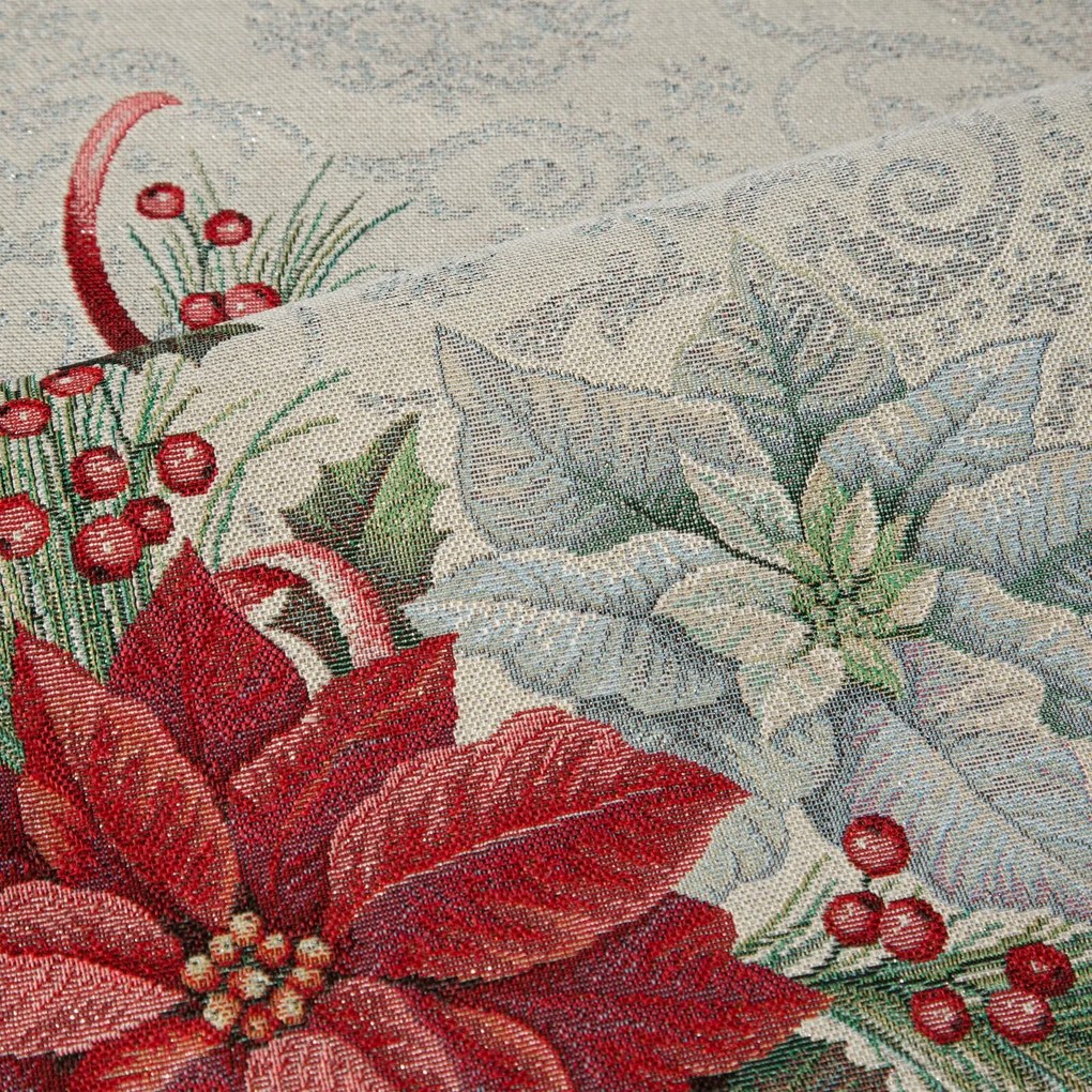 VIANOČNÝ GOBELÍNOVÝ BEHÚŇ NA STÔL MERRY 50X110 CM VZOROVANÁ