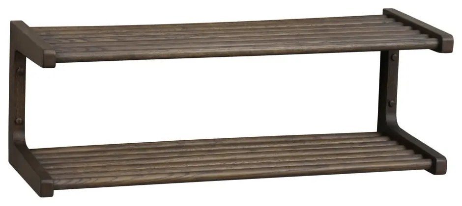 Tmavohnedá závesná polica na topánky z dubového dreva Inverness - Rowico