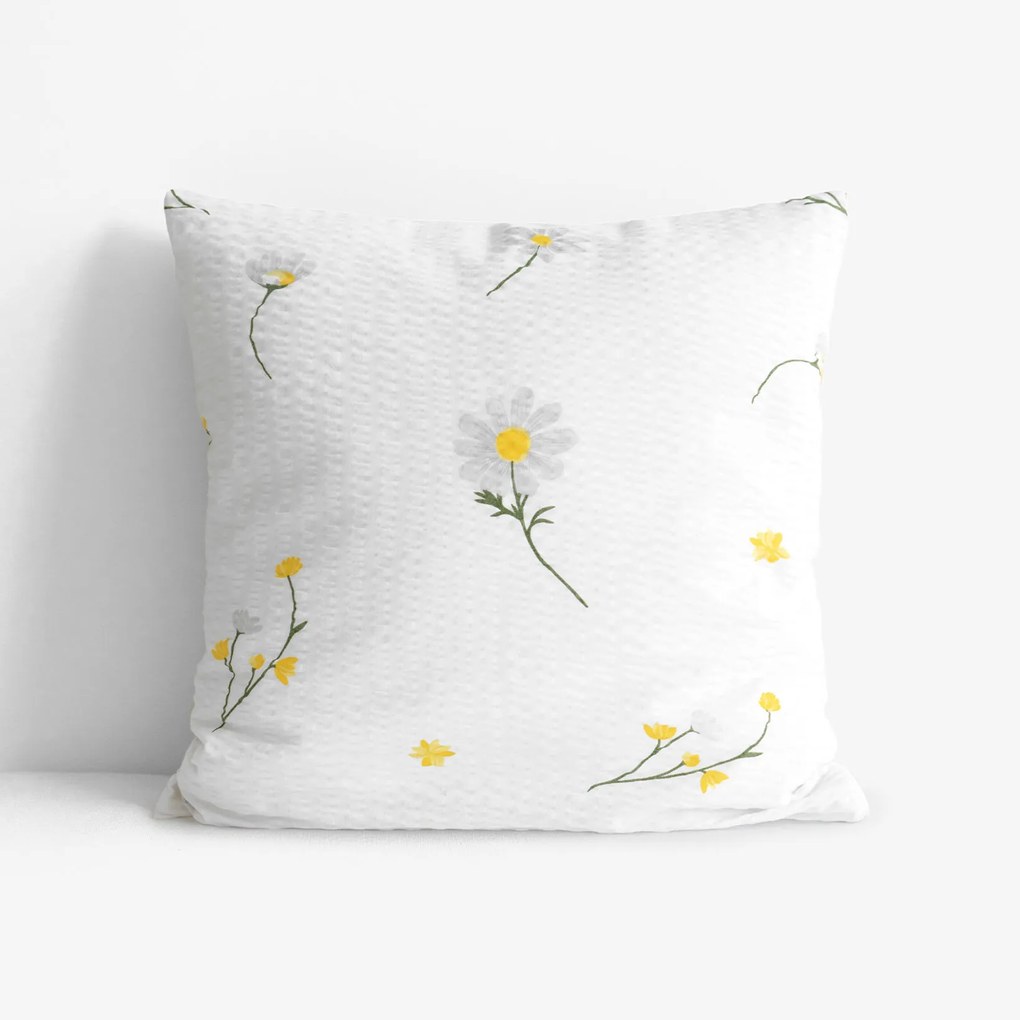 Goldea krepová obliečka na vankúš - harmanček 40 x 40 cm