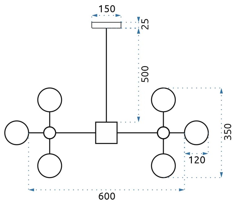 Toolight - Závesné stropné svietidlo 8xE27 APP269-8C, čierna + dymové sklo, OSW-00649