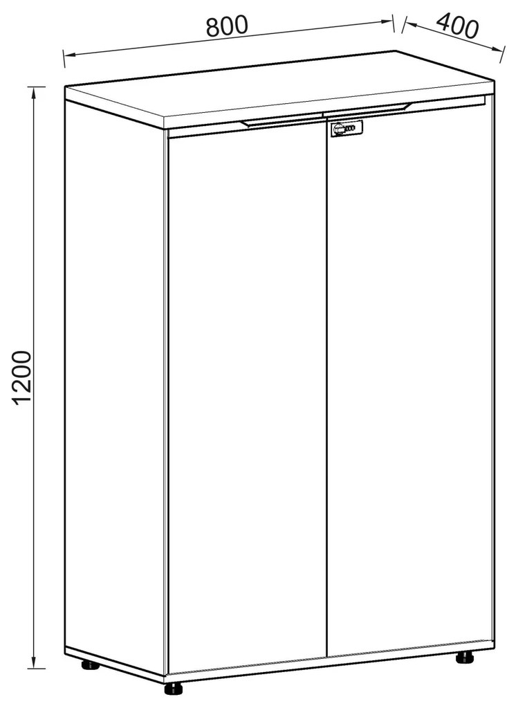 Kancelárska skriňa Houseland Profit Dru 03 dub prírodný