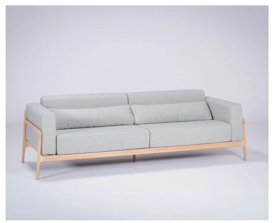 Modrosivá pohovka s konštrukciou z dubového dreva Gazzda Fawn, 240 cm