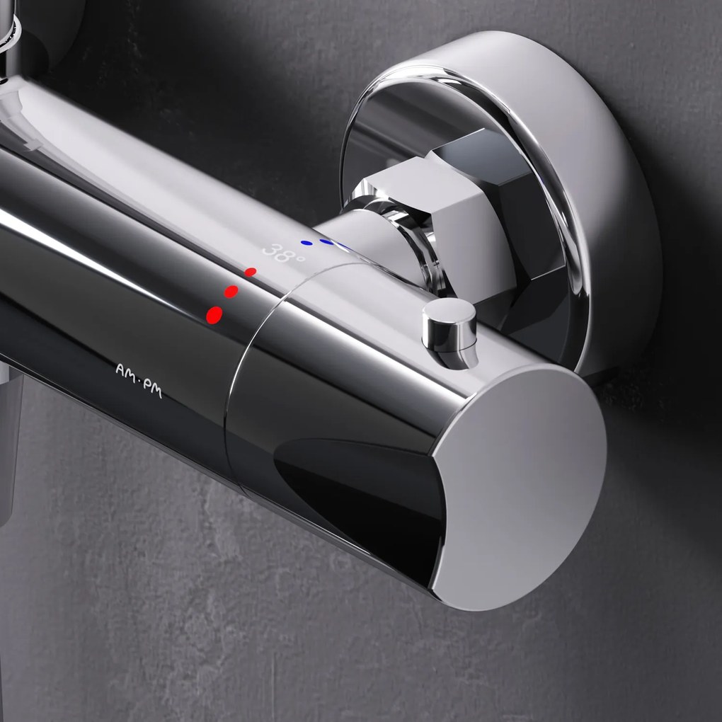 Sprchový systém AM.PM Hit F07TA400 s termostatickou sprchovou batériou, chróm