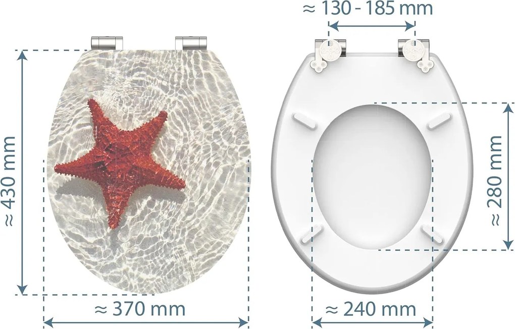 Eisl Sanitär WC sedadlo MDF Soft Close Red Starfish High Gloss 80541