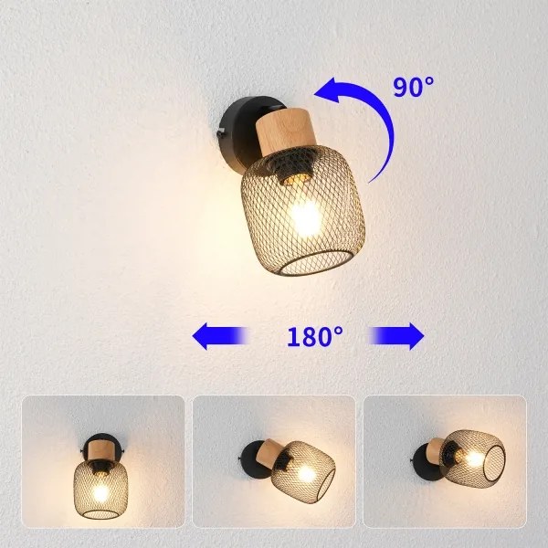 Brilagi - Nástenné bodové svietidlo BASKLITE 1xE27/15W/230V kaučukovník/čierna