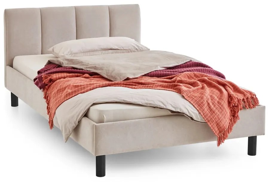 Béžová čalúnená jednolôžková posteľ bez roštu 120x200 cm Joker – Meise Möbel